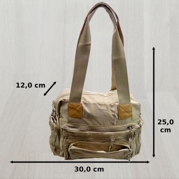 Preview: flevado Große Damen Umhängetasche Reißverschluss Freizeittasche Jugend/ Frauen beige